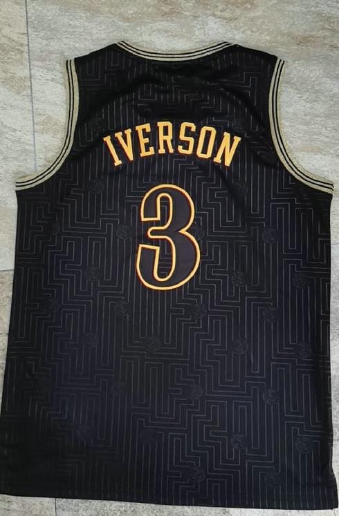 Men's Allen Iverson Black Retro Classic Team Jersey - Image 3