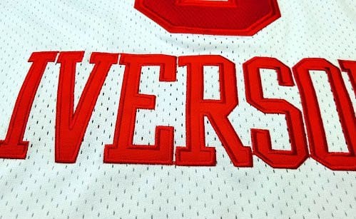 Men's Allen Iverson White And Red Retro Classic Team Jersey - Image 9