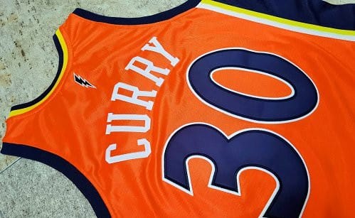Men's Stephen Curry Orange Retro Classic Team Jersey - Image 10