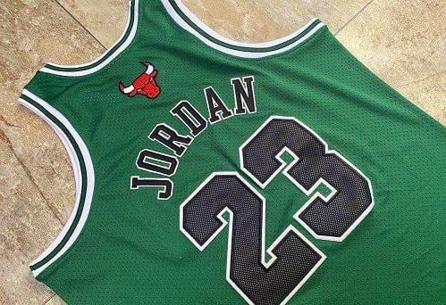 Men's Michael Jordan Green Retro Classic Team Jersey - Image 5