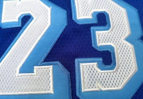 Men's LeBron James Blue Retro Classic Team Jersey - Image 3