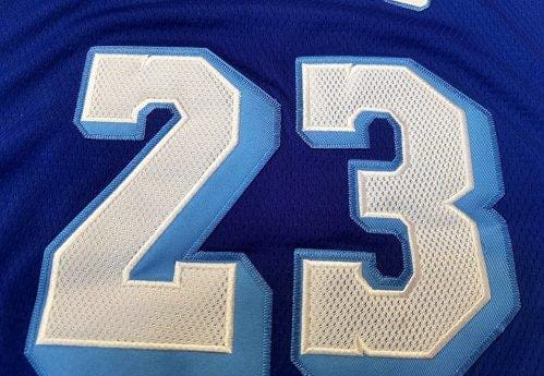 Men's LeBron James Blue Retro Classic Team Jersey - Image 7