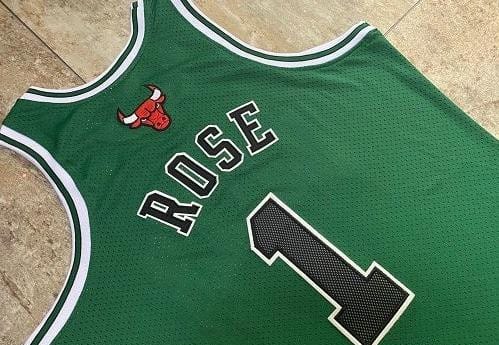 Men's Derrick Rose Green Retro Classic Team Jersey - Image 2