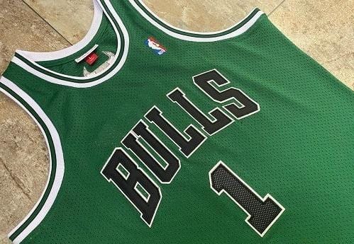 Men's Derrick Rose Green Retro Classic Team Jersey - Image 7
