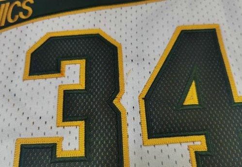 Men's Ray Allen White Retro Classic Team Jersey - Image 4