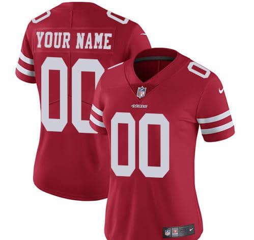 Women's Red Custom Game Team Jersey
