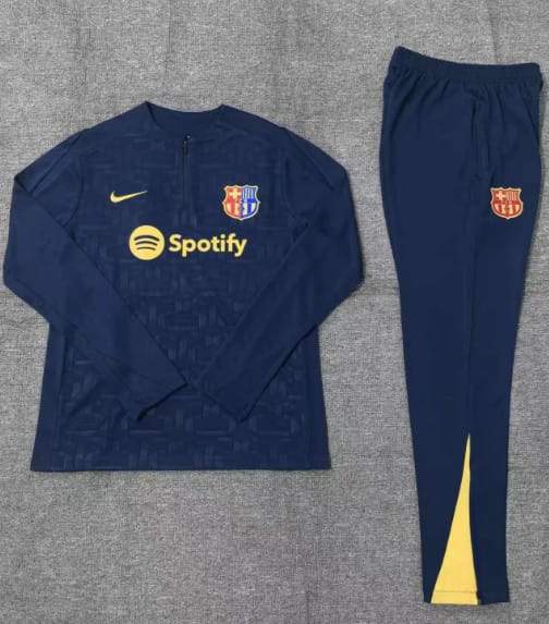 24/25 Kids Barcelona Blue Special Half Zipper Jacket+Long Pants - Image 2
