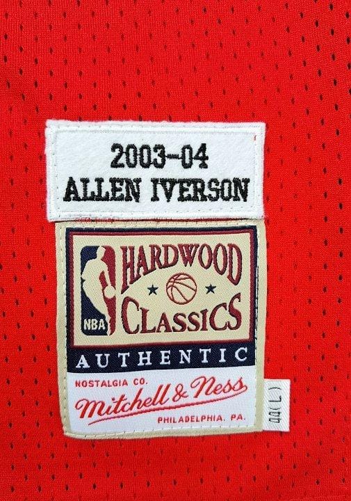 Men's Allen Iverson Blue And Red Retro Classic Team Jersey - Image 5