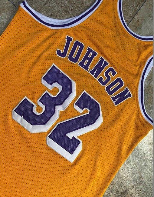Men's Earvin Johnson Yellow Retro Classic Team Jersey - Image 4