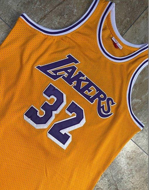 Men's Earvin Johnson Yellow Retro Classic Team Jersey - Image 9