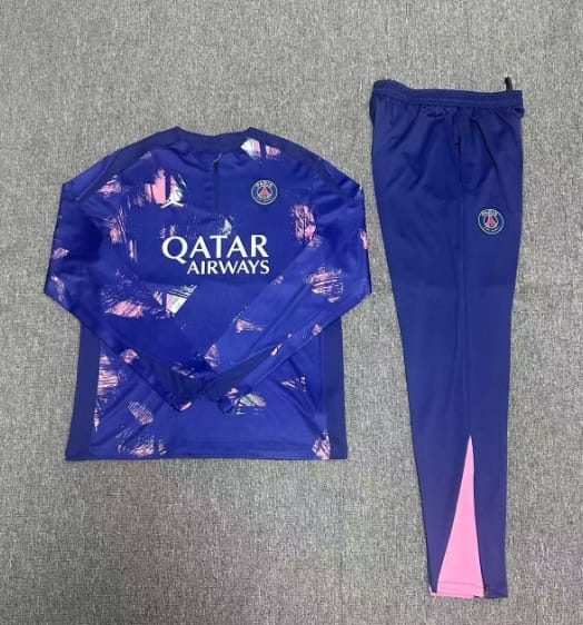 24/25 Kids PSG Navy Half Zipper Jacket+Long Pants - Image 2