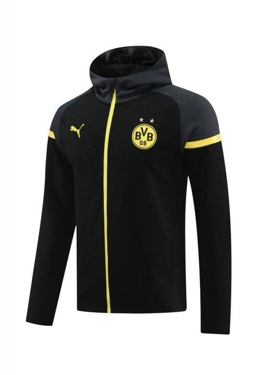 24/25 Borussia Dortmund Black Hoddie Full Zipper Jacket +Long Pants - Image 2