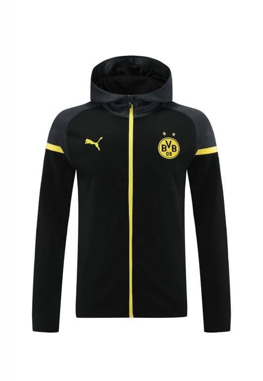 24/25 Borussia Dortmund Black Hoddie Full Zipper Jacket +Long Pants - Image 3