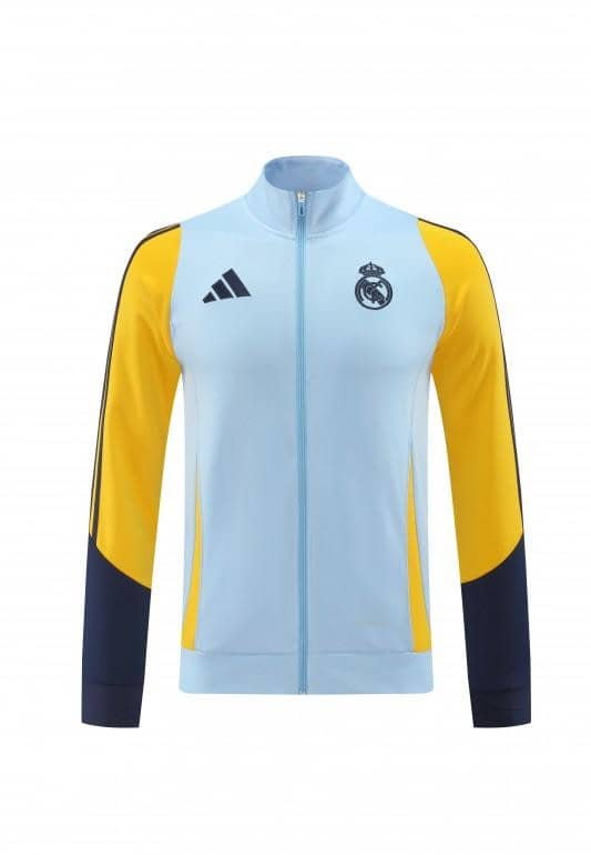 24/25 Real Madrid Light Blue/Yellow Full Zipper Jacket +Long Pants - Image 18