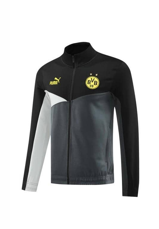24/25 Borussia Dortmund Grey/Black Full Zipper Jacket +Long Pants - Image 21