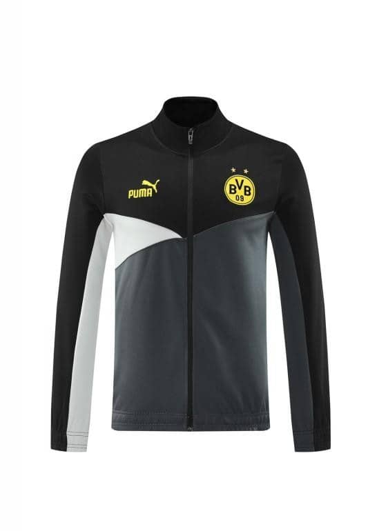 24/25 Borussia Dortmund Grey/Black Full Zipper Jacket +Long Pants - Image 22