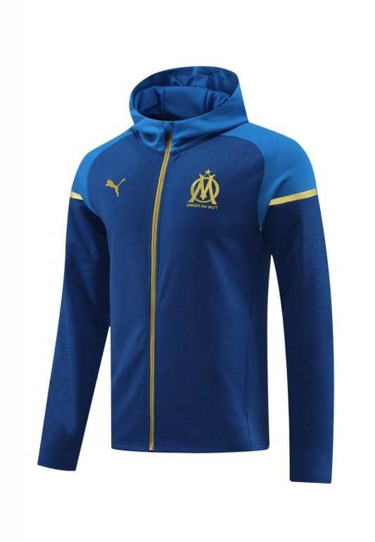23/24 Olympique Marseille Blue Full Zipper Hoodie Jacket+Pants - Image 3