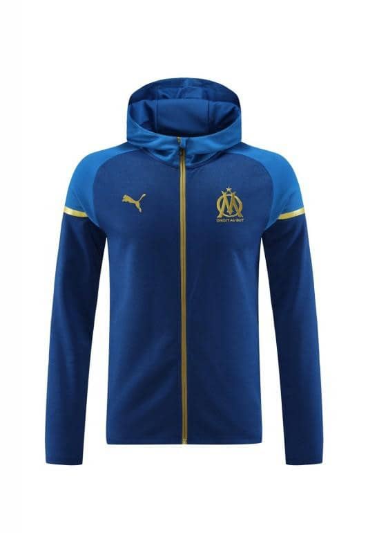 23/24 Olympique Marseille Blue Full Zipper Hoodie Jacket+Pants - Image 4