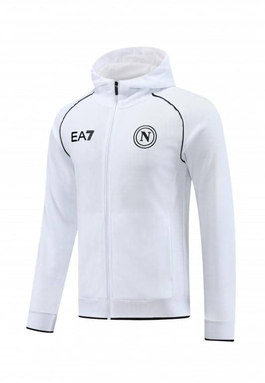 23/24 Napoli White Full Zipper Hoodie Jacket+Pants - Image 3