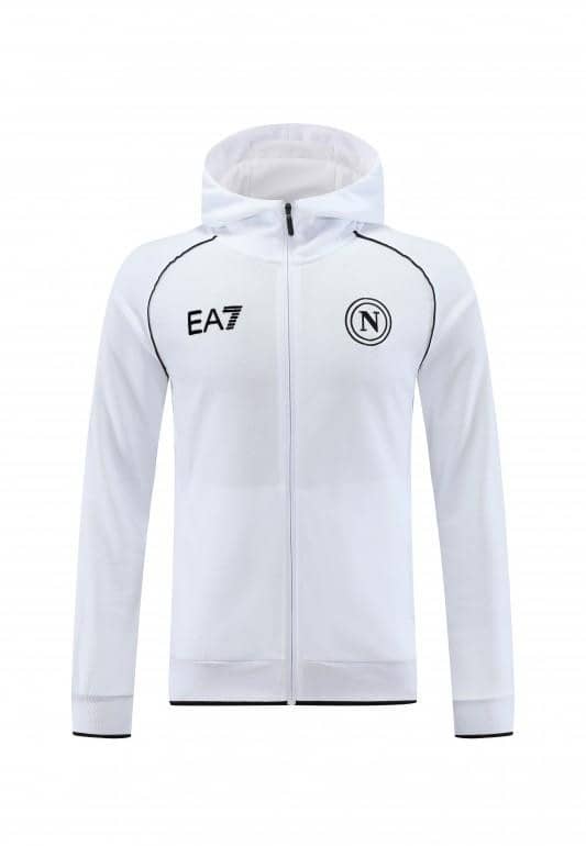 23/24 Napoli White Full Zipper Hoodie Jacket+Pants - Image 4
