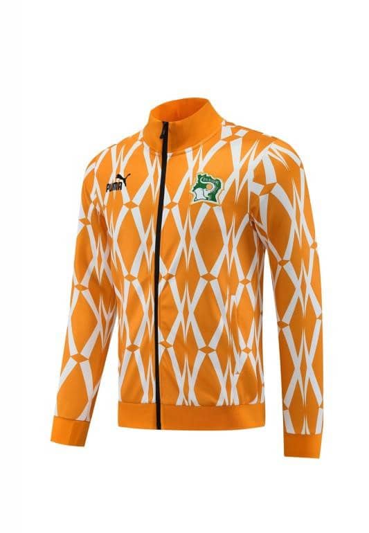 2024 Ivory Coast Orange Full Zipper Jacket+Pants - Image 16
