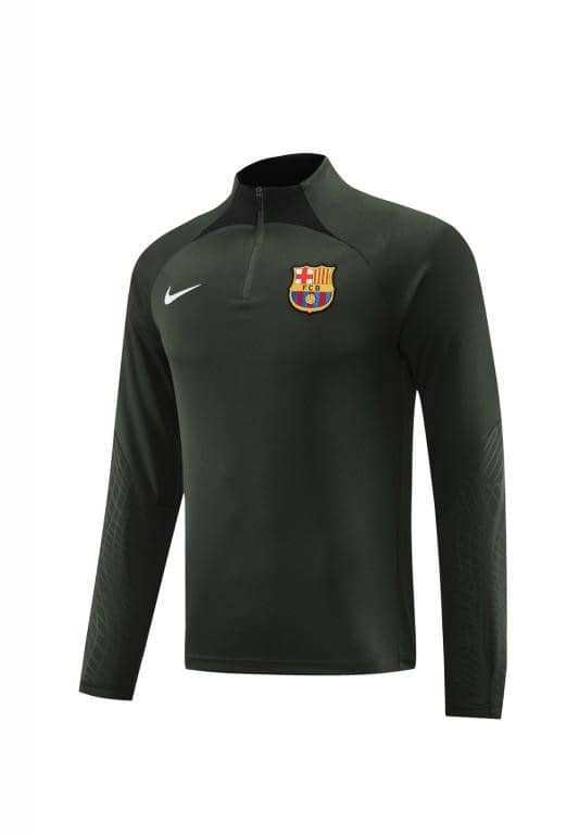 23/24 Barcelona Dark Green Half Zipper Jacket+Pants - Image 5