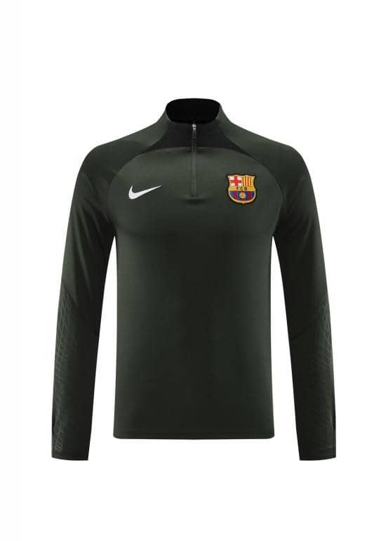 23/24 Barcelona Dark Green Half Zipper Jacket+Pants - Image 6
