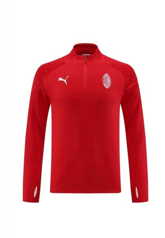 23/24 AC Milan Red Half Zipper Jacket+Pants - Image 17
