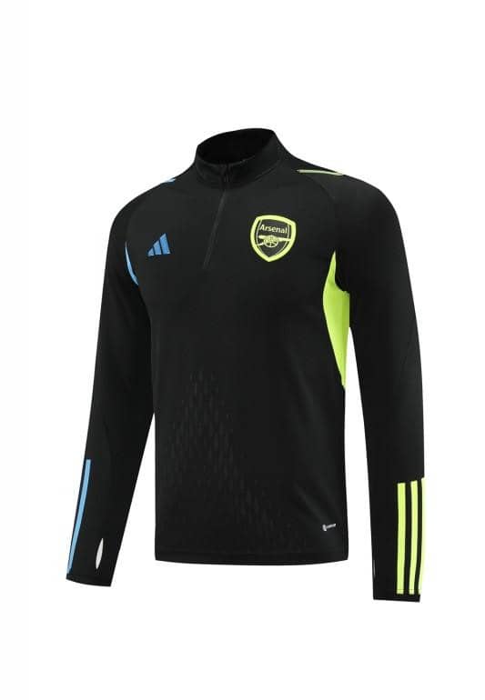 23/24 Arsenal Black Half Zipper Jacket+Pants - Image 2