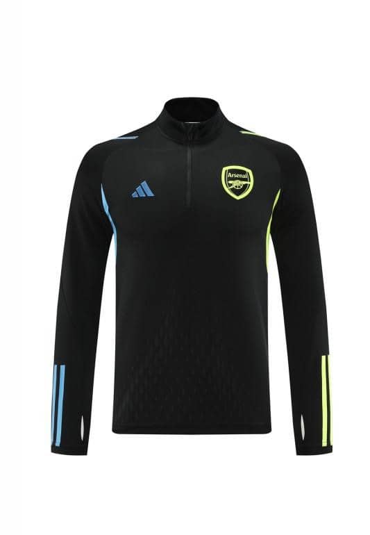 23/24 Arsenal Black Half Zipper Jacket+Pants - Image 3
