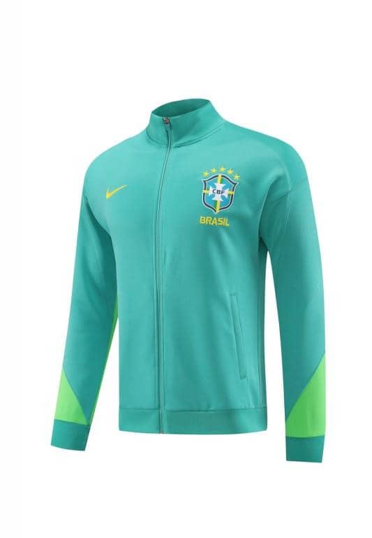 23/24 Brazil Green Full Zipper Jacket+Pants - Image 6