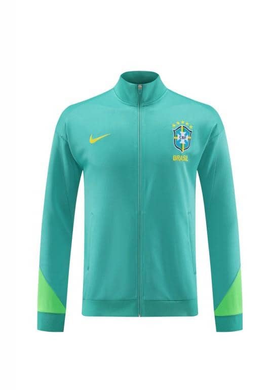 23/24 Brazil Green Full Zipper Jacket+Pants - Image 7