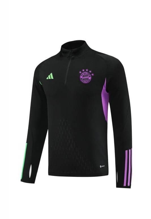 23/24 Bayern Munich Black Half Zipper Jacket+Pants - Image 10