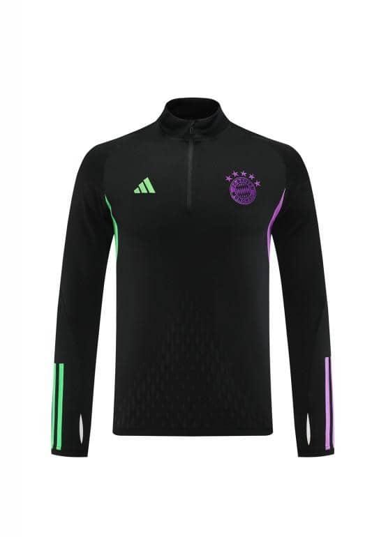 23/24 Bayern Munich Black Half Zipper Jacket+Pants - Image 11