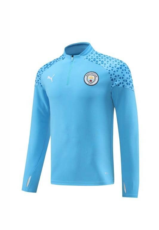 23/24 Manchester City Blue Half Zipper Jacket+Pants - Image 10