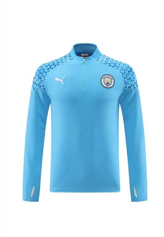 23/24 Manchester City Blue Half Zipper Jacket+Pants - Image 11