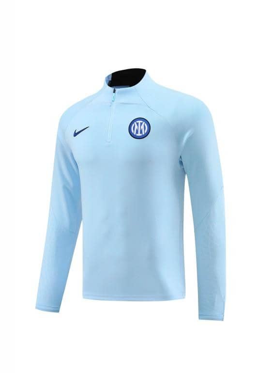 23/24 Inter Milan Light Blue Half Zipper Jacket+Pants - Image 6