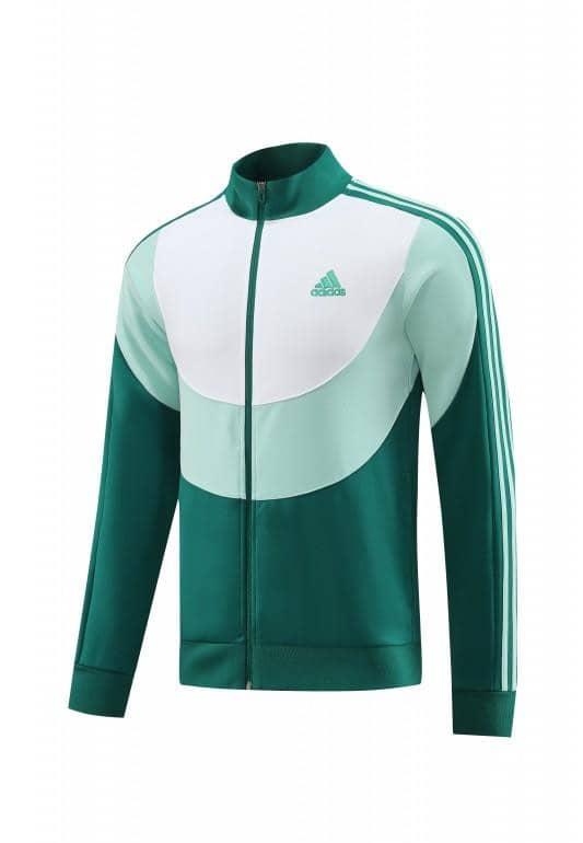 23/24 Adidas White/Green Full Zipper Hooide Jacket+Pants - Image 13