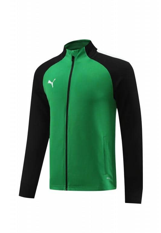 23/24 PUMA Black/Green Full Zipper Hooide Jacket+Pants - Image 7