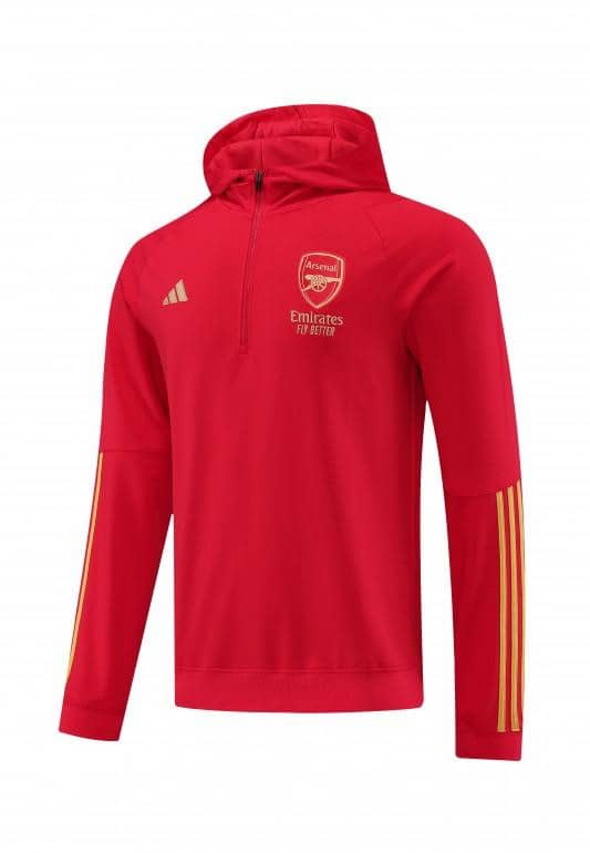 23/24 Arsenal Red Hoodie Half Zipper Jacket+ Pants - Image 8