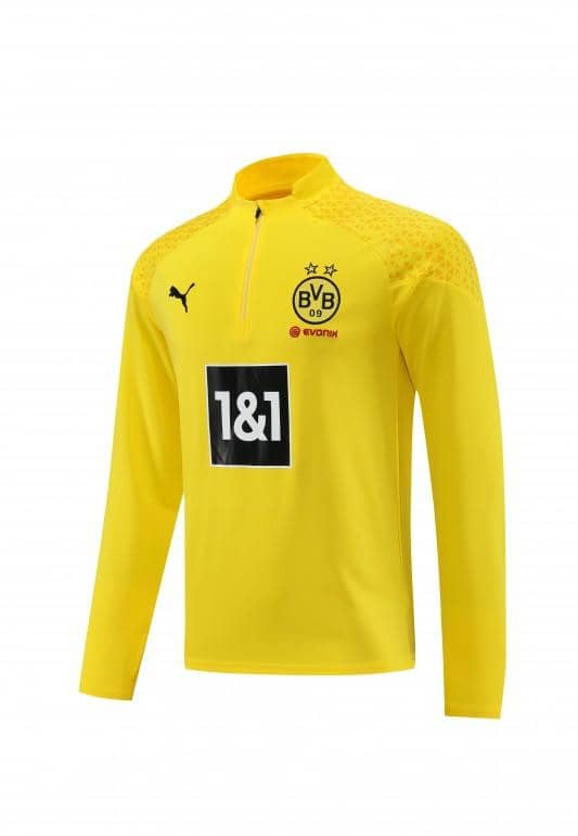 23/24 Borussia Dortmund Yellow Half Zipper Jacket+ Pants - Image 6