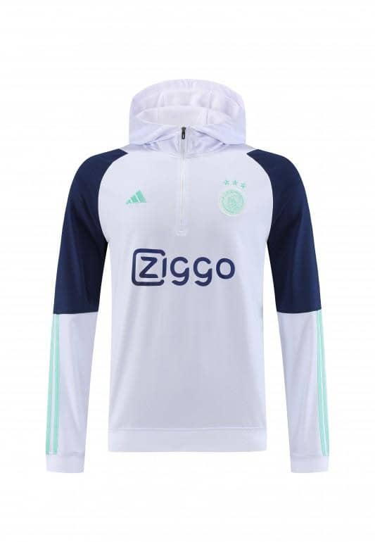 23/24 Ajax White Hoodie Full Zipper Jacket+Pants - Image 8