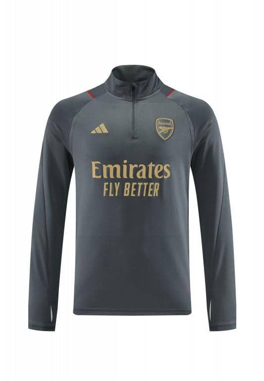 23/24 Arsenal Grey Half Zipper Jacket+Pants - Image 6