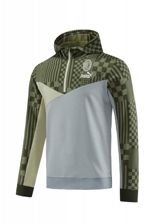 23/24 PUMA Green Grey Hoodie Half Zipper Jacket+Pants - Image 6