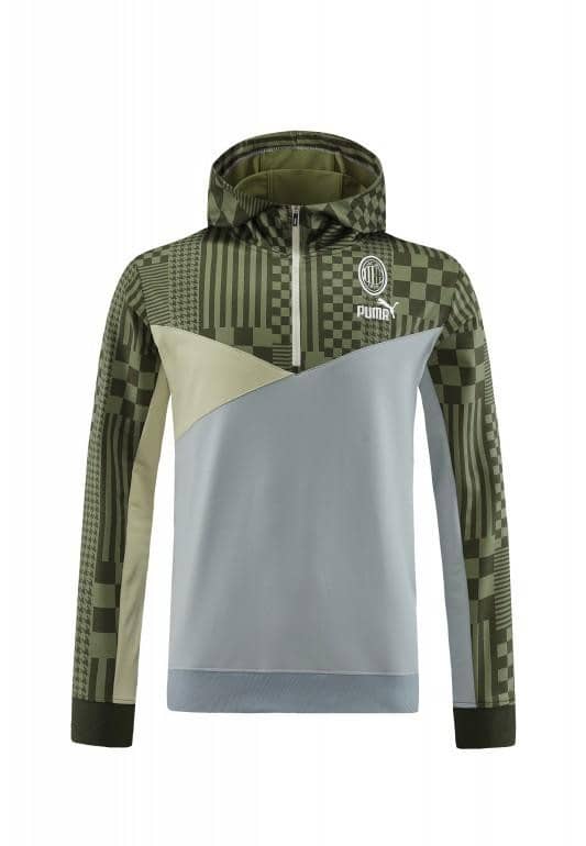 23/24 PUMA Green Grey Hoodie Half Zipper Jacket+Pants - Image 7