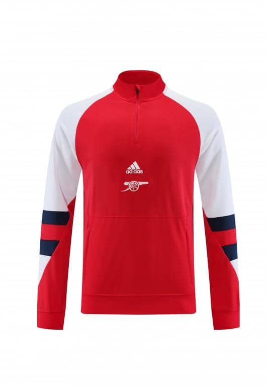 23/24 Arsenal Red/White Half Zipper Jacket+ Pants - Image 10