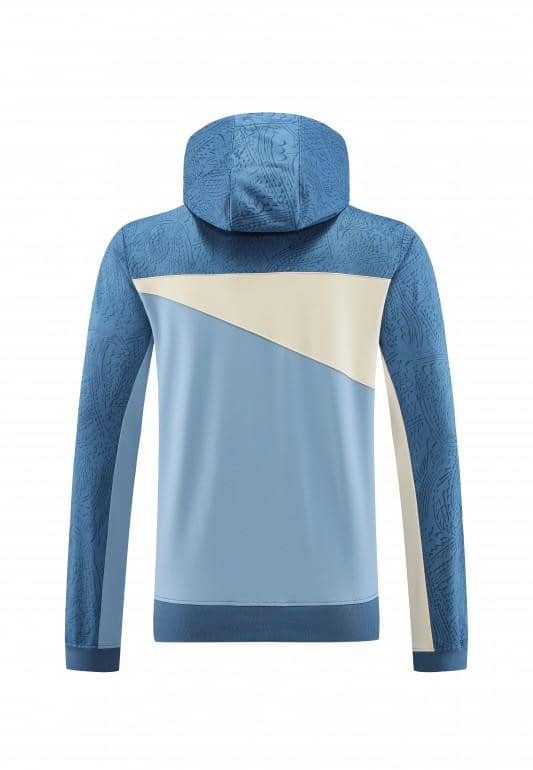 23/24 Olympique Marseille Blue Half Zipper Hoodie Jacket +Pants - Image 12