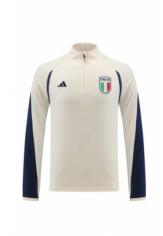 2023 Italy Yellow Half Zipper Jacket +Pants - Image 4