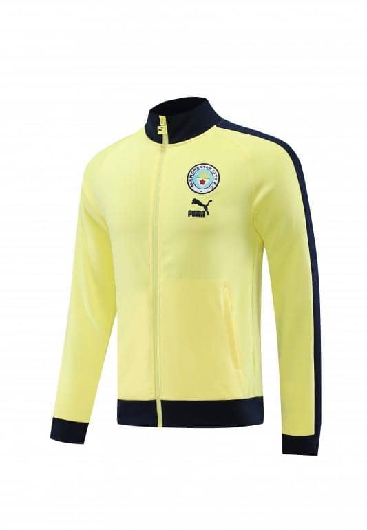 23/24 Manchester City Yellow Full Zipper Jacket +Pants - Image 16