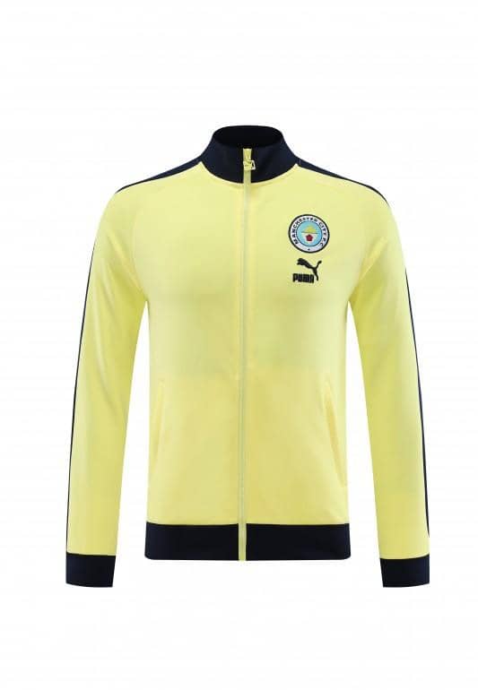 23/24 Manchester City Yellow Full Zipper Jacket +Pants - Image 17